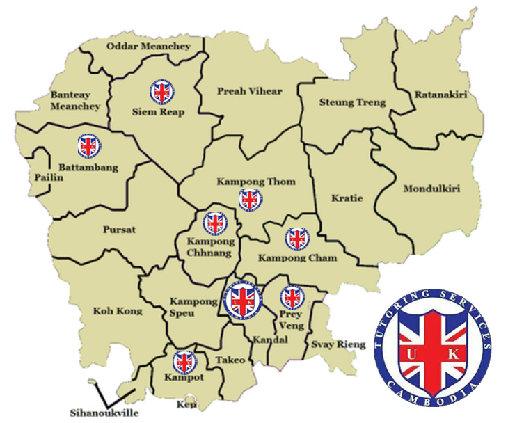 Map of UK Tutoring Services locations